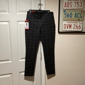 Dalia Black Plaid Pull-on Pants - Size M